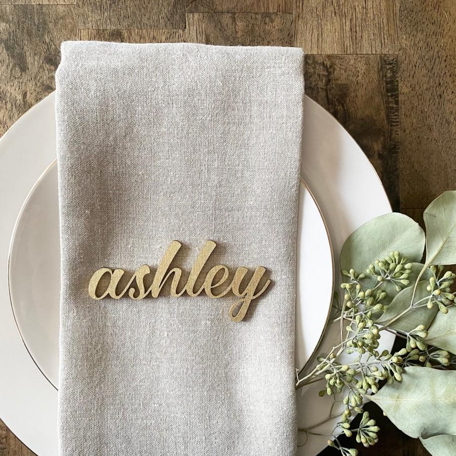 Mariage - Name place setting, Place cards, Wedding place cards, Custom Laser Cut Names, Place Seating Sign, Dinner Party Place Card, Party Decoration