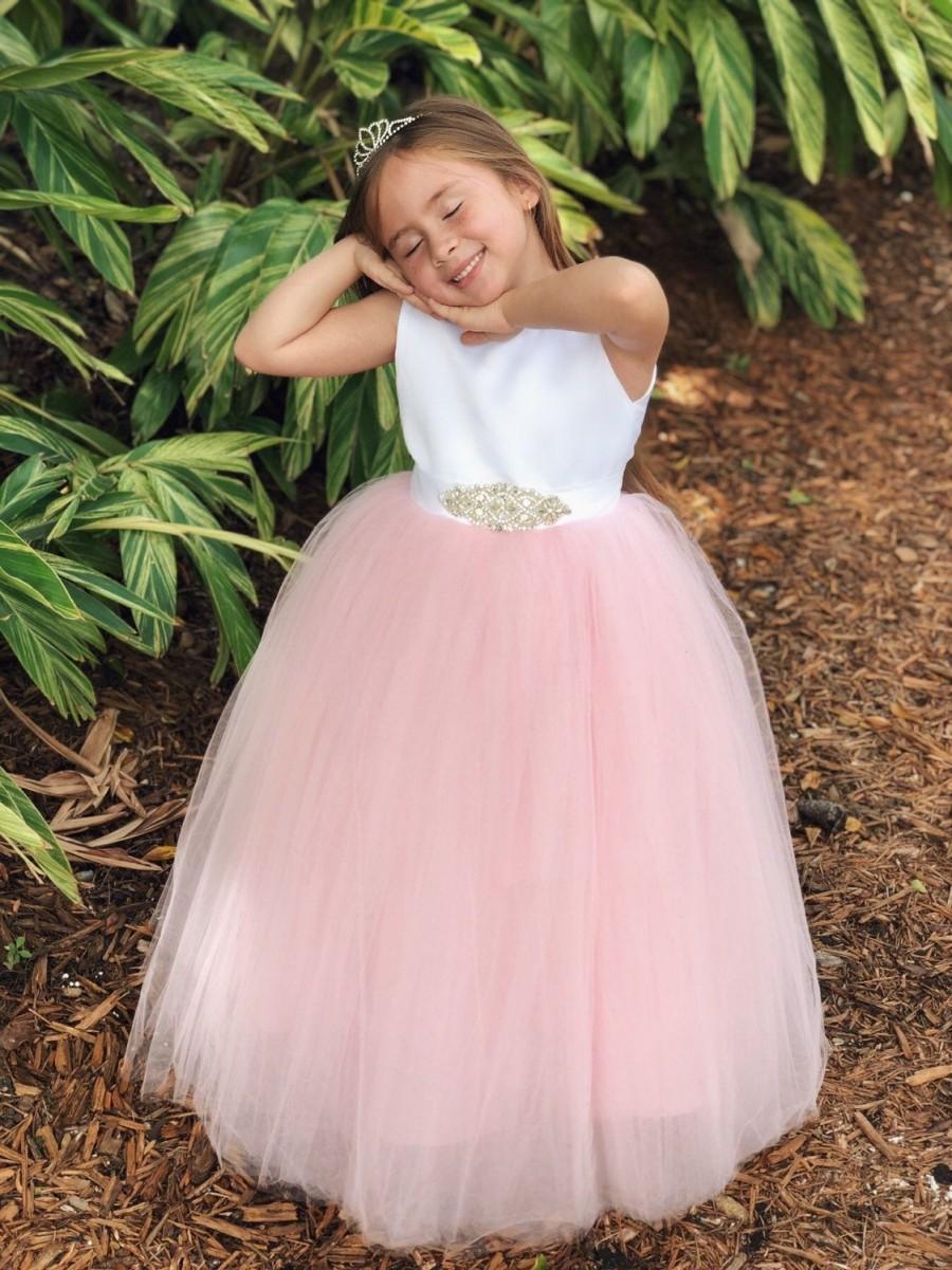 Mariage - Tulle Flower Girl Dress, Super Puffy Flower girl dresses, Blush flower girl dress, Party dress, plus size flower girl dress, pageant dress