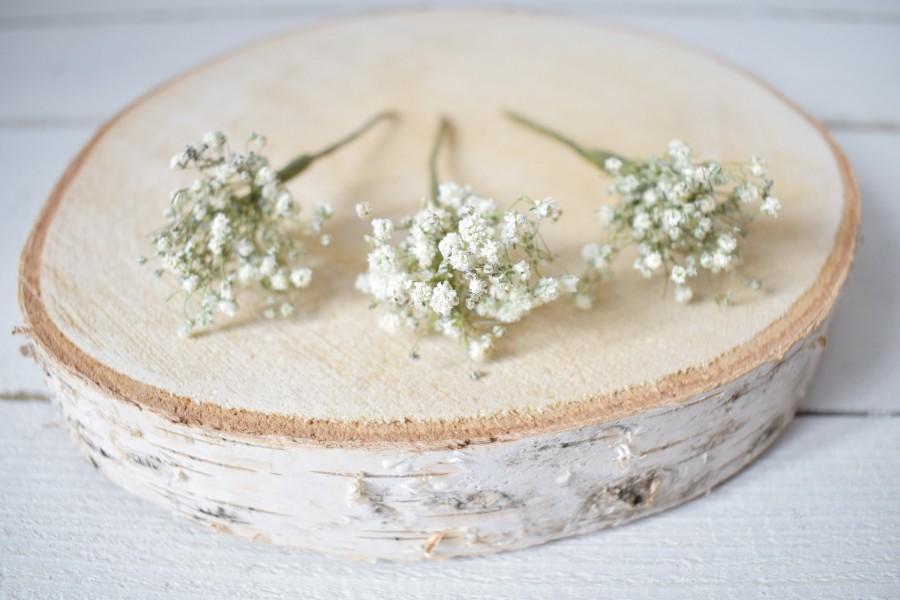 Свадьба - Gypsophila hair pins bridal hair accessories dried flower hair pins wedding hair piece babys breath hair pins