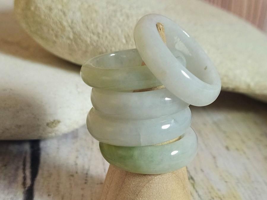زفاف - Burmese Jade ring, Green white Jade ring band, Chinese ring