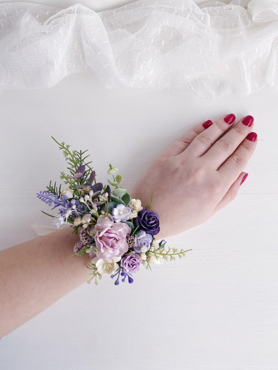 Hochzeit - Lavender boutonniere, Set of Wrist corsage and boutonnière, Lilac Groomsman boutonniere, Summer wedding, Rustic boutonnière, Fiance