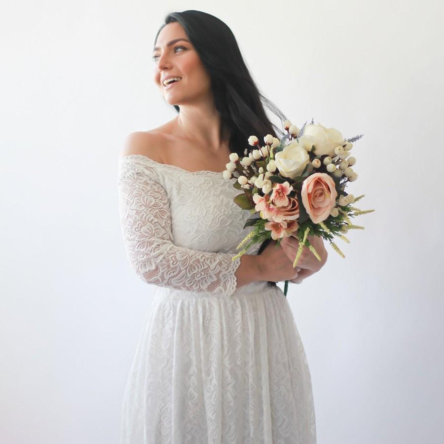 Mariage - Off-The-Shoulder Ivory Dress with pockets #1270