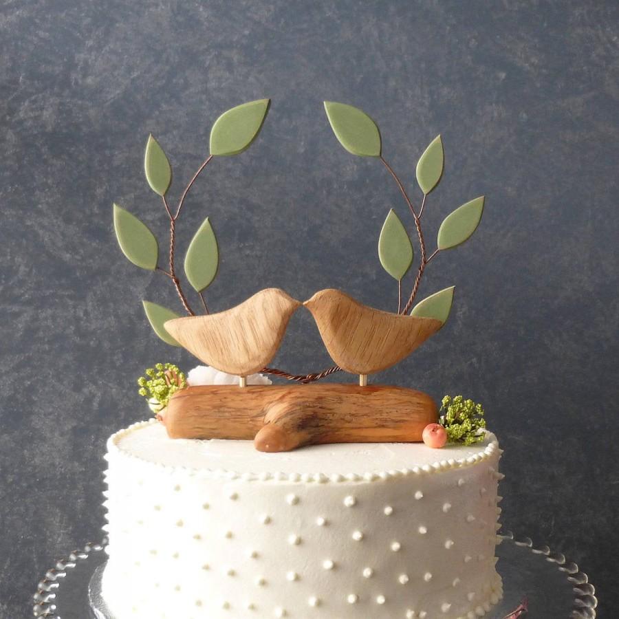 Wedding - Sage Green Wedding Topper, Wooden Cake Topper, Sage Wedding Topper, Love Bird Topper with Wedding Cake Decor Green