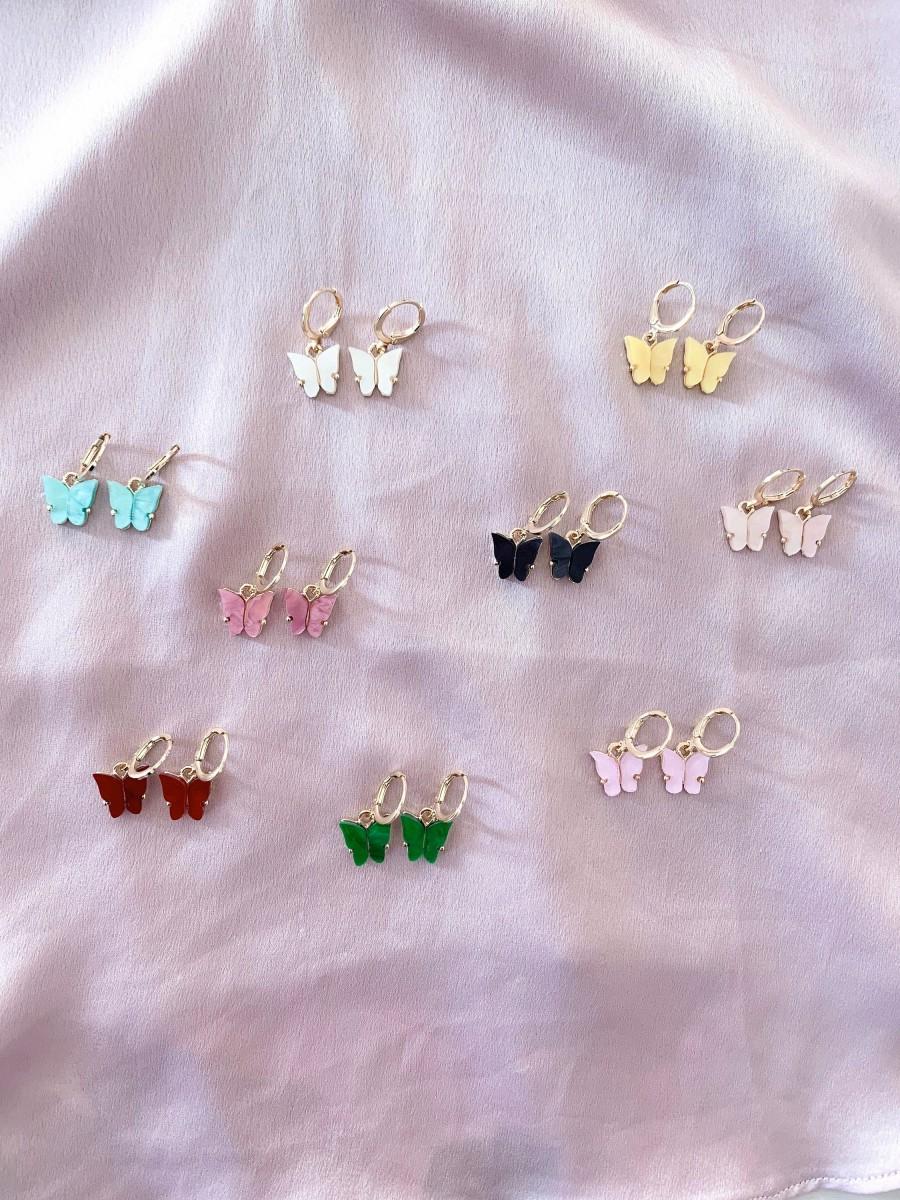 Свадьба - Butterfly Earrings, Mariposa Earrings, Butterfly Hoop Earrings, Butterfly Huggies