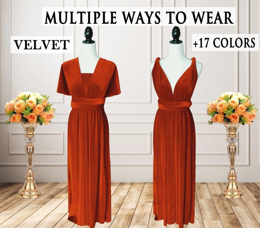 Свадьба - Velvet Dress Rust Velvet Bridesmaid Dress Velvet Infinity Dress Velvet Convertible Dress Velvet Multiway Dress Velvet Multi wrap Dress