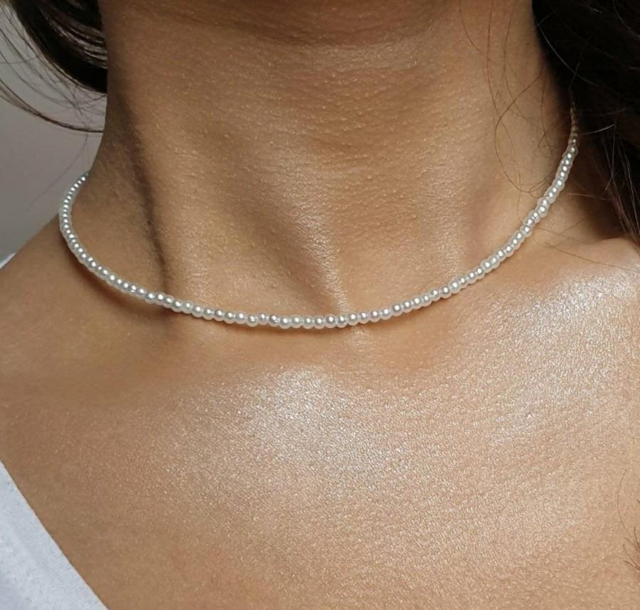 زفاف - Pretty small Acrylic pearl necklace