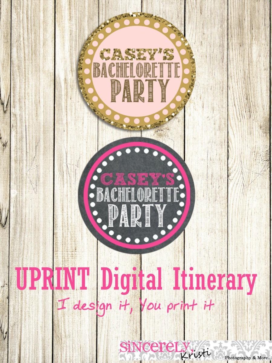 Wedding - Printable / Bachelorette Party Envelope Seals or Stickers / "Pink Gold" or "Pink Chalkboard" collection