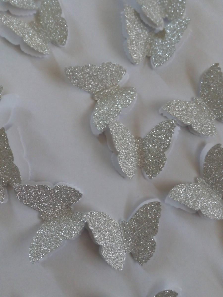 Mariage - Cinderella Inspired Party ,Big gold glitter, 3D butterfly, wedding confetti, teble decoration, decor,100 pcs., Party Decor,Gold Party