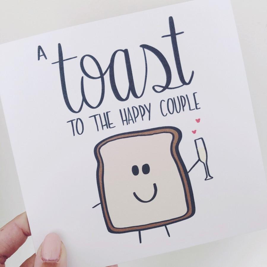 Mariage - Funny wedding card, engagement card, punny card, happy couple, congratulations, toast to the happy couple, civil partnership