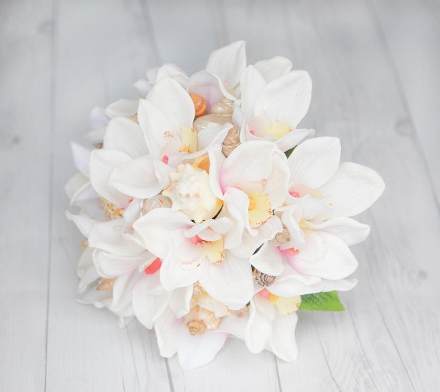 زفاف - Beach Wedding Bouquet, Seashell Bouquet, Orchid Bouquet, Beach Bouquet, Seashell Wedding Bouquet, Blush Bouquet, Wedding Shell Bouquet