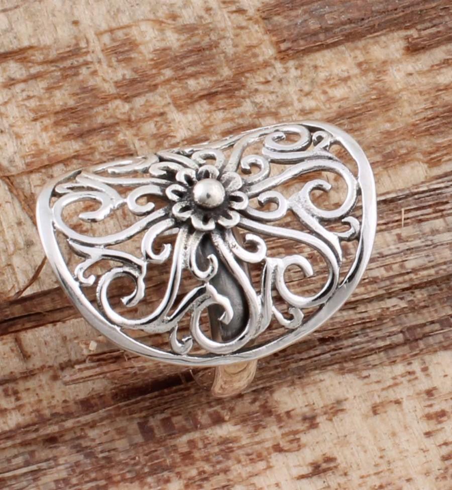 Mariage - 925-Sterling Solid Silver Ring,Antique Silver Ring,Plain Ring Handcrafted Boho Ring,Ring Finger Ring Gift For Her ETSY TOP SELL (K 290009)