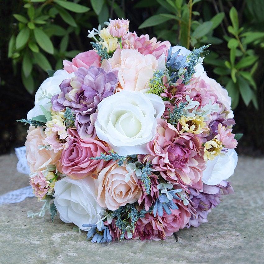 Hochzeit - Wedding bouquet, artificial bouquet, Vintage look wedding bouquet
