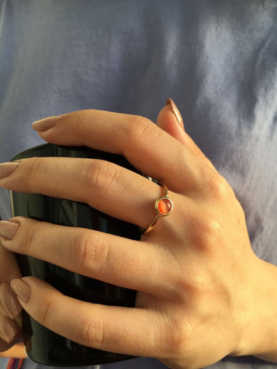 Hochzeit - 14K Gold Natural Carnelian Ring,Silver Carnelian ring, Minimalist Carnelian Ring, Oval carnelian silver ring, Boho Hippy Rings,Red carnelian