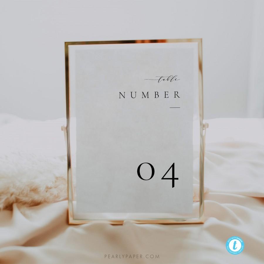 Wedding - Minimalist Table numbers Template, Wedding table cards Printable Table cards Modern table numbers Templett #36