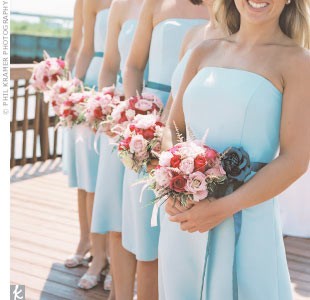 زفاف - Aqua Bridesmaids Gowns