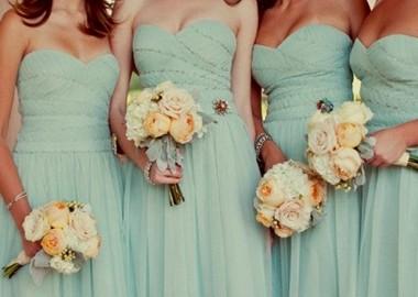 Wedding - Aqua Bridesmaids Gowns
