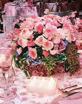 زفاف - القطع المركزية الزفاف الوردي