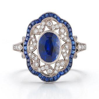 Wedding - Luxury Sapphire Diamond Ring 