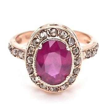 Mariage - Luxe Diamant et Ruby Ring