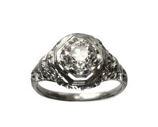 Mariage - Antique anneau de mariage de diamant Bague ♥ Vintage Diamond Wedding