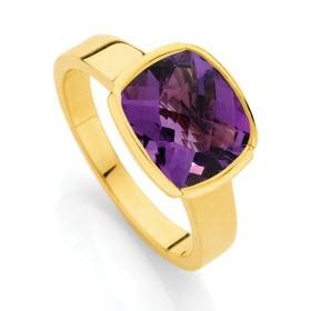 Hochzeit - Amethyst Ring ♥ Gorgeous Gold Ring