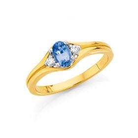 Hochzeit - Sapphire und Diamond Ring ♥ Gorgeous Gold Ring