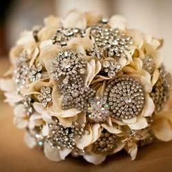 زفاف - باقة الزفاف خمر ♥ اليدوية مخصص الزفاف خمر بروش باقة