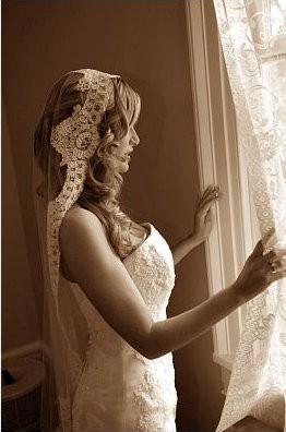 Mariage - Vintage Wedding Veil Mantilla