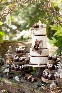 wedding photo -  Woodland themed wedding cake