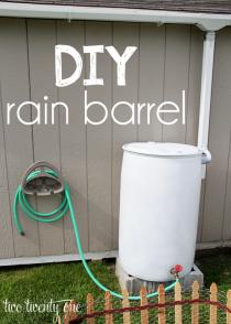 wedding photo - Rain Barrel How To {Harvesting Rainwater}