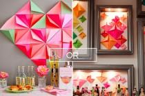 wedding photo - DIY Tutorial: Colorful Folded Paper Backdrop