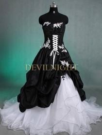 wedding photo -  Black and White Romantic Gothic Wedding Dress