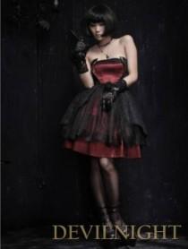 wedding photo -  Red and Black Gothic Pattern Party Dress