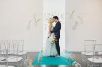 wedding photo - Modern Vow Renewal Inspiration With Blue Details