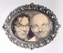 wedding photo -  Memorial Photo Brooch Antiqued Silver - FREE SHIPPING