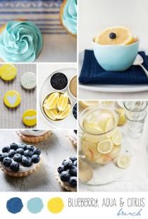 wedding photo - Inspiration Board: Blueberry, Aqua And Citrus Brunch - Belle & Chic