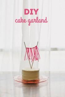 wedding photo - DIY Ombré Cake Ribbon Garland