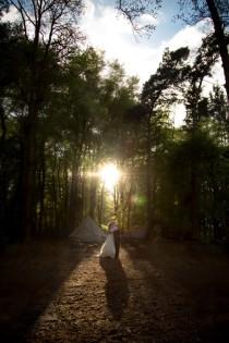 wedding photo - A Homemade Bluebell Woodland Camping Wedding