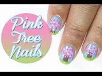 wedding photo - Pink dotted tree nails