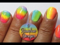 wedding photo - Rainbow ombre and tie dye nails