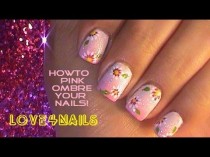 wedding photo - Pretty In Pink Ombre Nail Art Design Tutorial