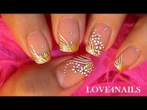 wedding photo - Special Occassion Nail Art Design Tutorial GOLD & WHITE