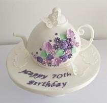 wedding photo - Teapot 70th Birthday Cake