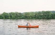 wedding photo - Picnic Engagement Photos on a Canoe