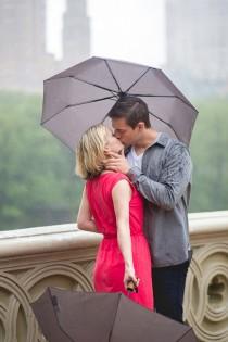 wedding photo - Ashley & Lance’s Rainy Central Park Engagement Shoot