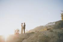 wedding photo - Engagement Photos at the Hollywood Sign