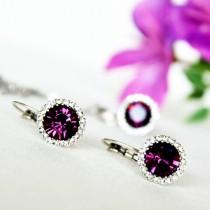 wedding photo -  Bridal & Bridesmaids Purple Jewelry Set