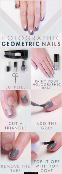 wedding photo - Tuesday Tutorial: Holographic and Gray Manicure