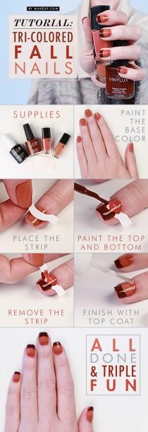 wedding photo - Manicure Monday: Tri-Colored Fall Nails