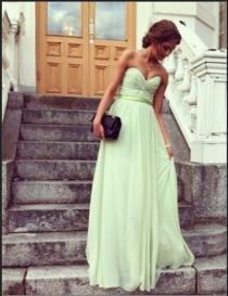 wedding photo -  Chic Sage Sweetheart Floor Length Prom Dress/Graduation Dress